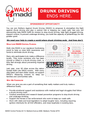 Walk Like MADD Central Florida Sponsorship Form