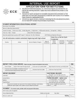 Internal use report - ECE - ece