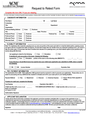 Request to Retest Form