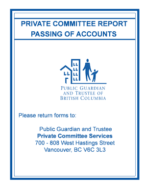 Company registration letter - PRIVATE COMMITTEE REPORT - PASSING OF ACCOUNTS - Trustee