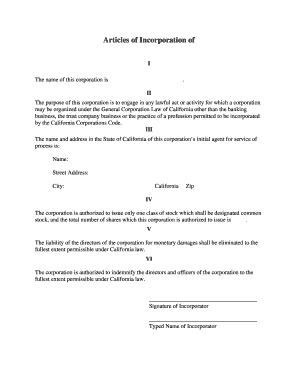Articles of Incorporation