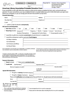 American Library Association Donation Form
