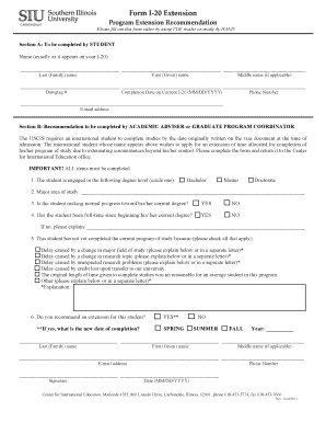 Form I-20 Extension Request