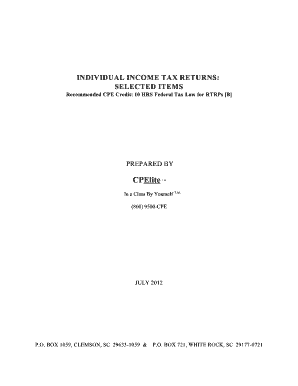 Individual Income Tax Returns Quiz
