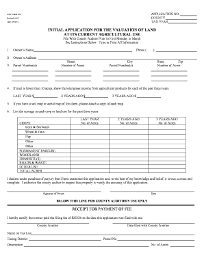 Ohio Agricultural Use Valuation Application