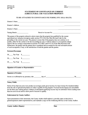 Ohio Agricultural Use Valuation Property Conveyance Form