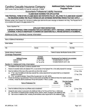 Carolina Casualty Insurance Proposal Form