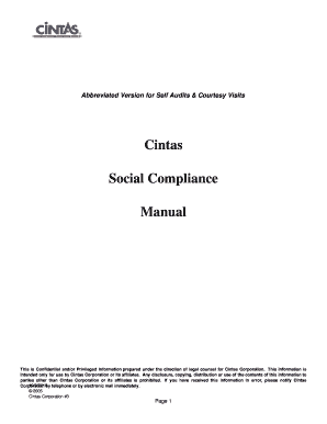 Cintas Social Compliance Audit Form