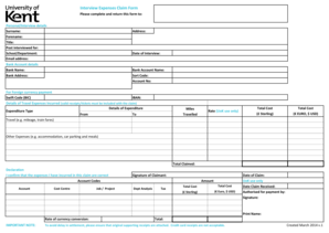 Interview Expenses Claim Form