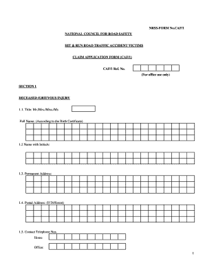 Sri Lanka Hit and Run Accident Claim Form