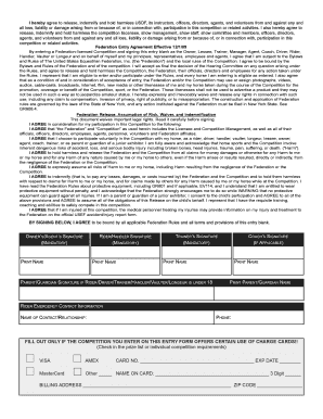 United States Equestrian Federation Release and Waiver