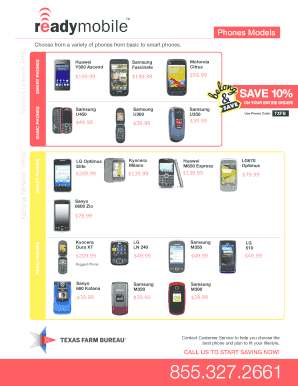 Ready Mobile Phone and Plan Order Form
