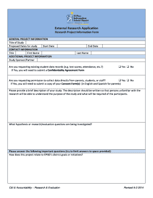 External Research Application - Welcome to EPISD