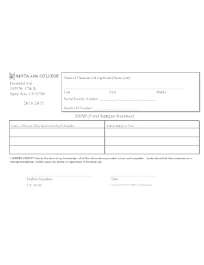Financial Aid Application Form