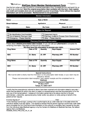 WellCare Direct Member Reimbursement Form