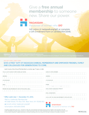 Give a free annual membership to someone new Share our power - hadassah