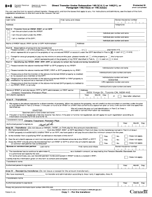 Direct Transfer Under Subsection 146.3(14.1) or 146(21), or Protected B