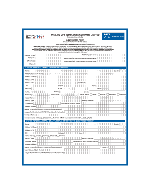 Tata AIG Life Insurance Application Form