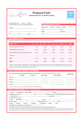 Tata AIG Health Insurance Proposal Form