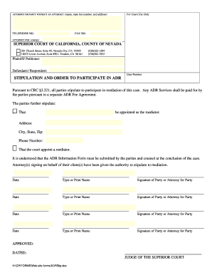 Stipulation and Order to Participate in ADR
