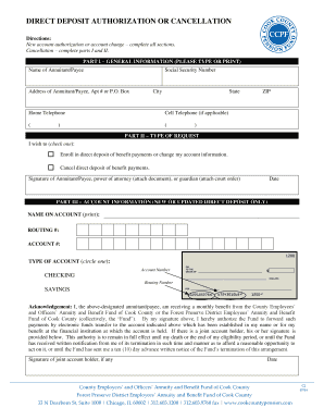 Direct Deposit Authorization Form