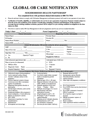 OB Case Management Notification Form