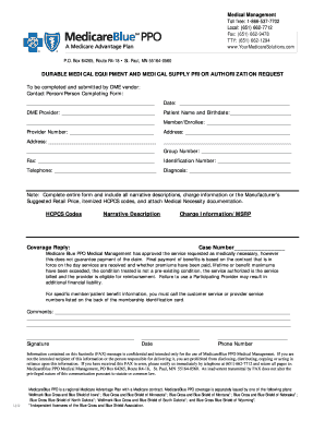 Durable Medical Equipment Prior Authorization Request