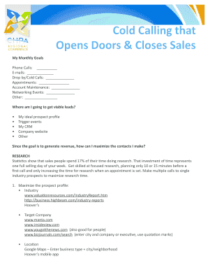 Cold Calling Sales Template
