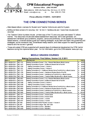 CPM Educational Program Order Form
