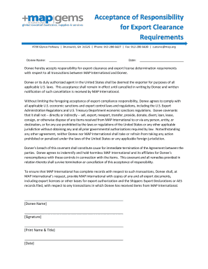 Export Compliance Acceptance Form