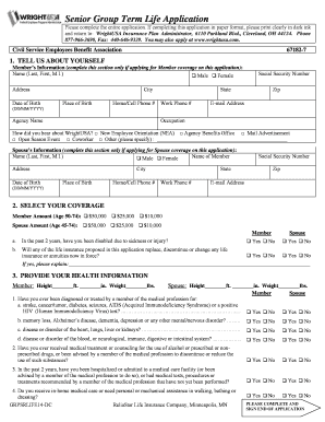 Senior Group Term Life Application