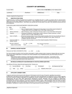 County of Imperial Employment Application