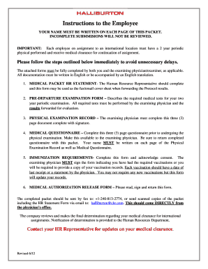 International Assignment Medical Clearance Forms