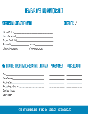 employee information sheet pdf