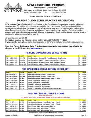 Parent Guide Order Form