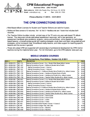 CPM Educational Program Order Form