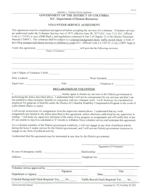 Volunteer Service Agreement