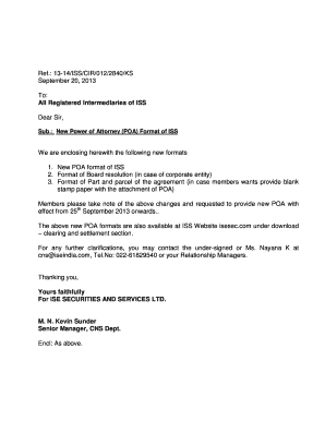 Power of Attorney for ISE Securities Services