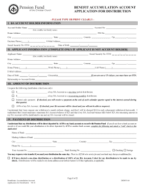 Beneficiary Accumulation Account Application for Distribution
