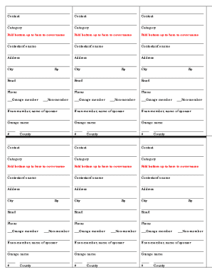 Contest Entry Form