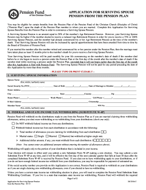 Application for Surviving Spouse Pension