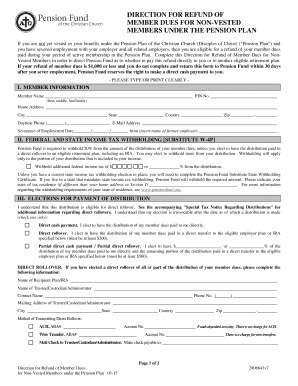 Direction for Refund of Member Dues for Non-Vested Members