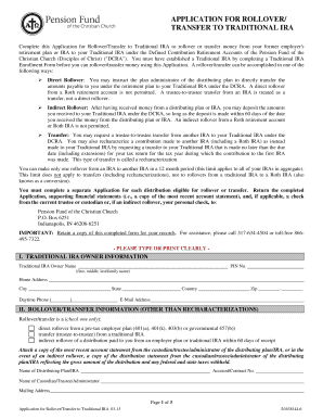 Application for Rollover/Transfer to Traditional IRA
