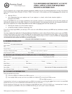 Tax-Deferred Retirement Account RMD Application
