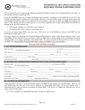 Traditional IRA Required Minimum Distribution Application
