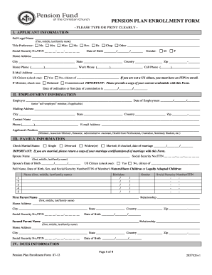 Pension Plan Enrollment Form