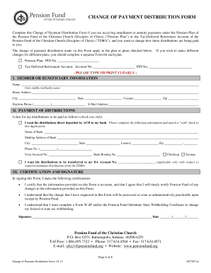 Change of Payment Distribution Form
