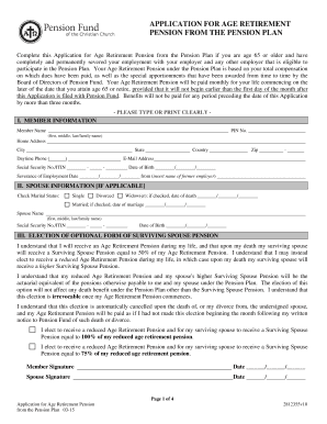 Age Retirement Pension Application