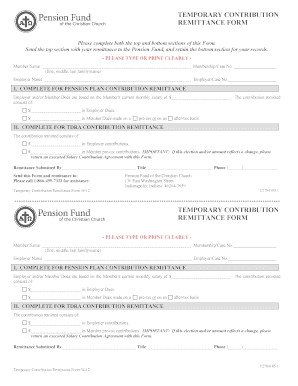Temporary Contribution Remittance Form