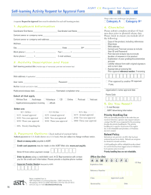 Self-Learning Activity Request for Approval Form